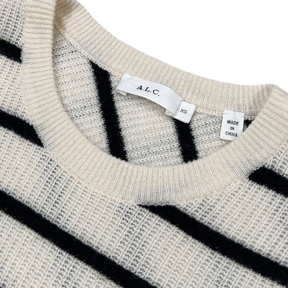 A.L.C. Tula Cashmere Criss Cross Back Striped Sweater - Picture 4 of 7